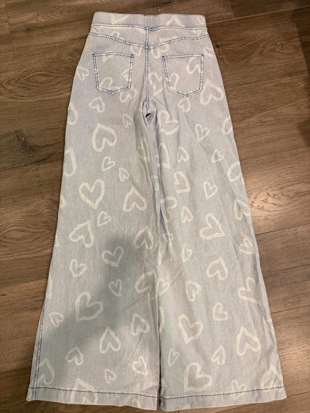H&M heart print wide-leg jeans girls - photo 4