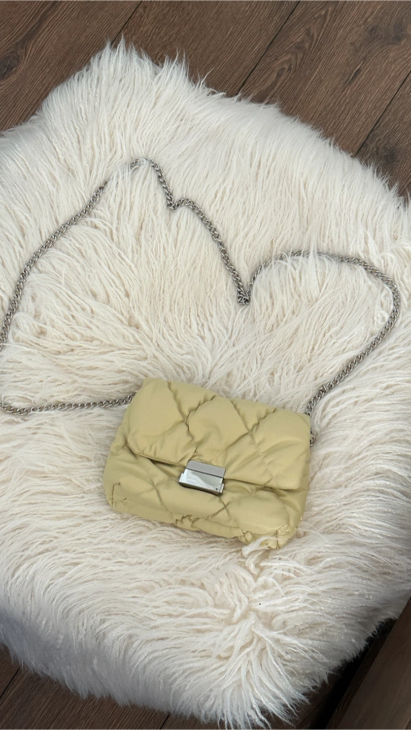 H&M Yellow Quilted Chain Shoulder Bag