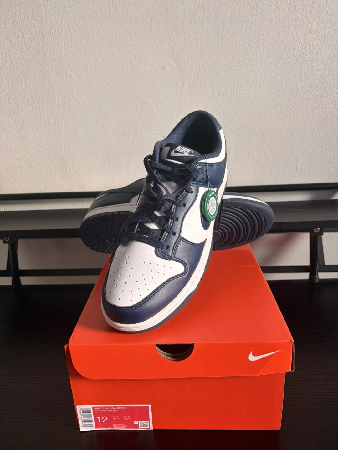 Nike Dunk Low Retro Midnight Navy White - photo 2