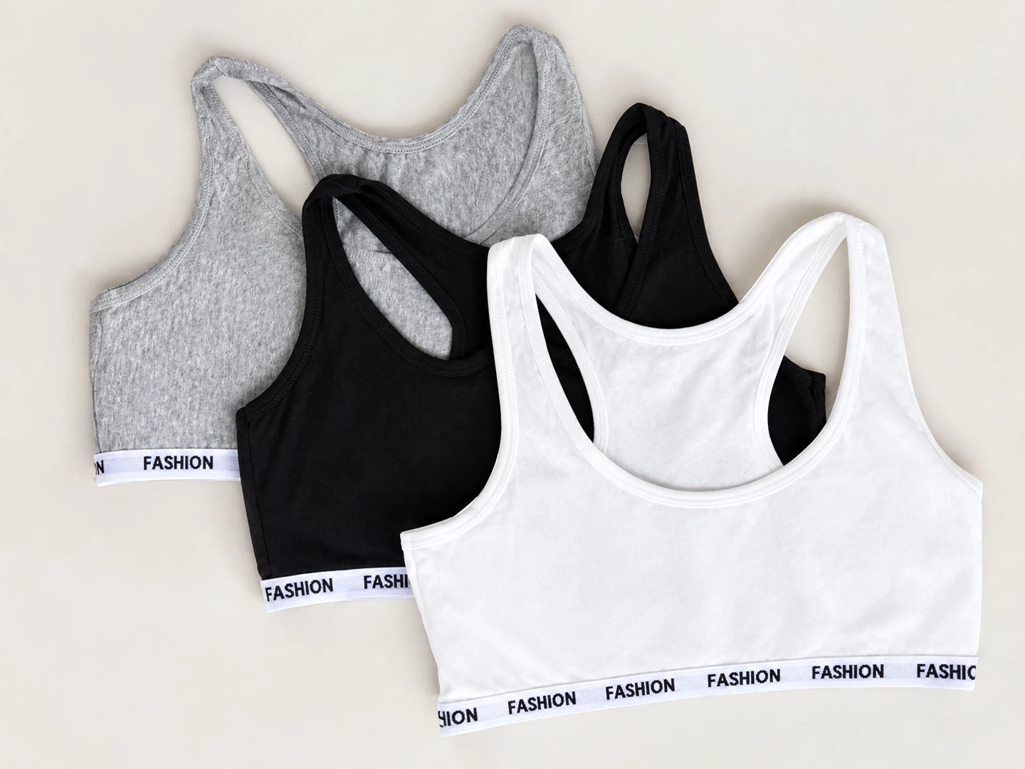 Three Pack Racerback Crop Tops