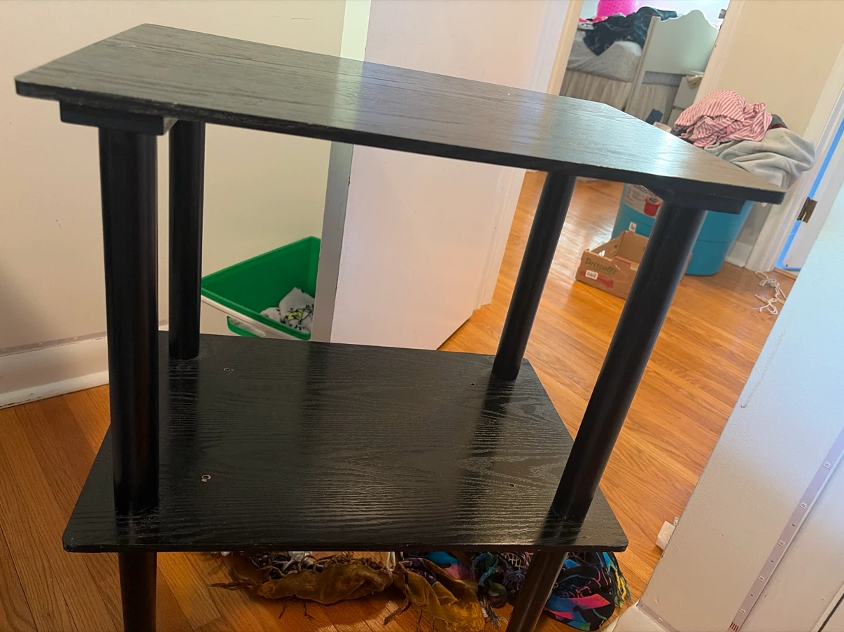Black 2-Tier Side Table