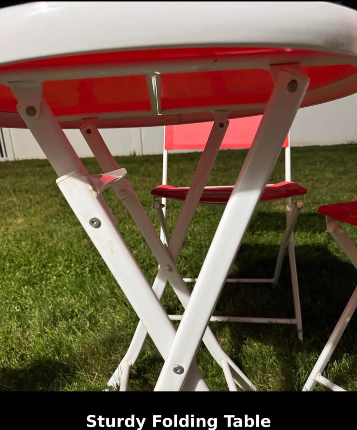 Red Outdoor Folding Table and Two Chair Set - photo 3