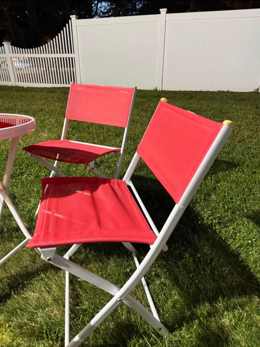 Red Outdoor Folding Table and Two Chair Set - photo 4