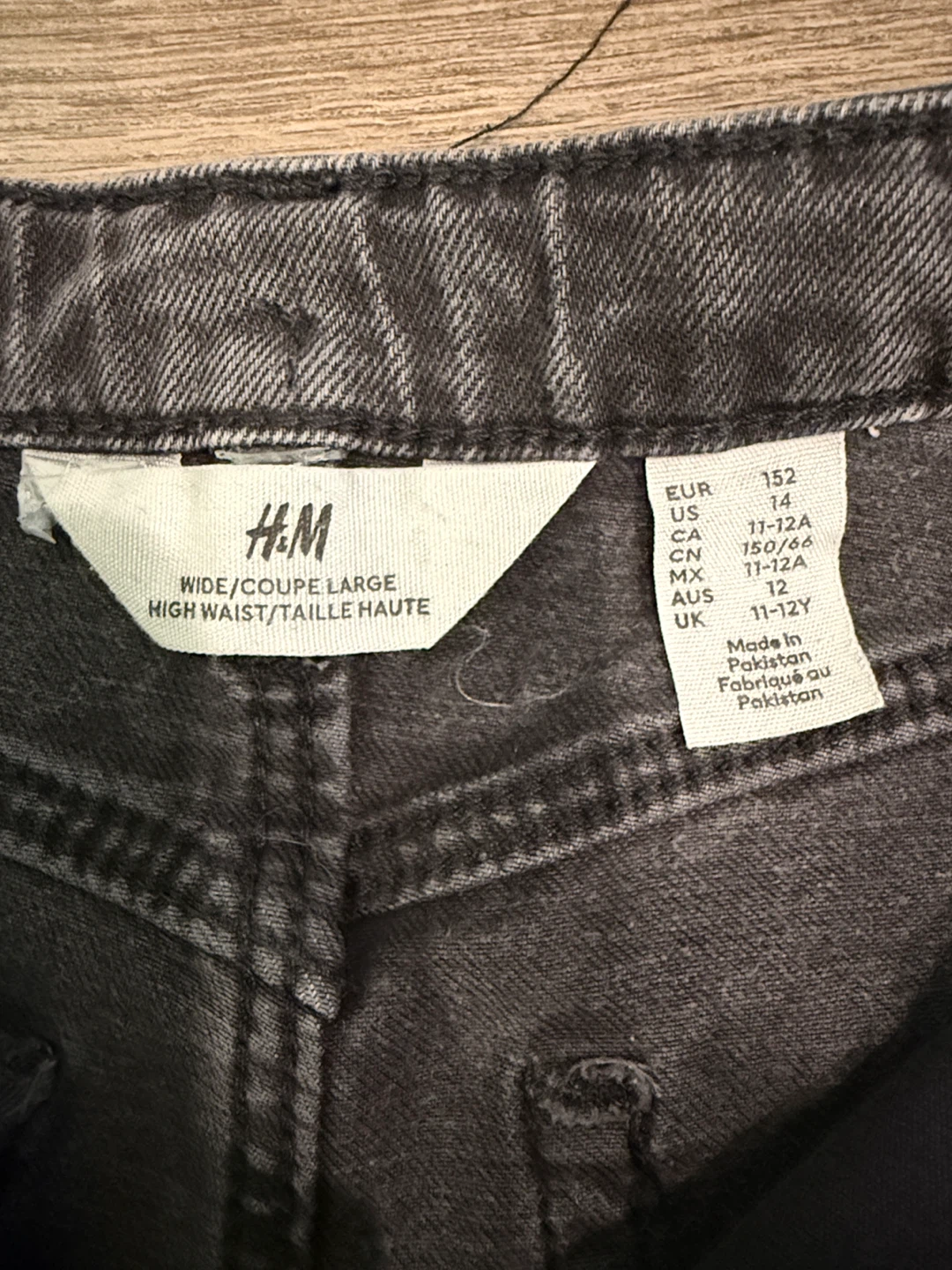 H&M Wide Leg High Waist Distressed girls Jeans Size 14 - photo 2