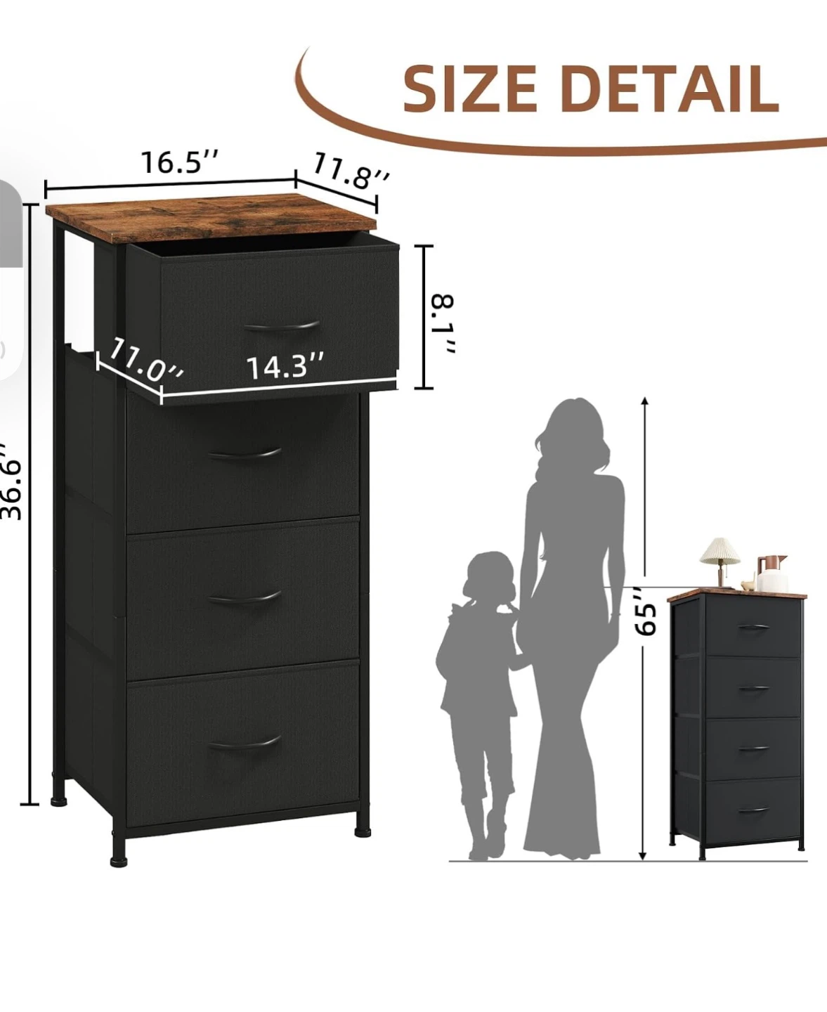 4-Drawer Fabric Storage Tower - photo 4