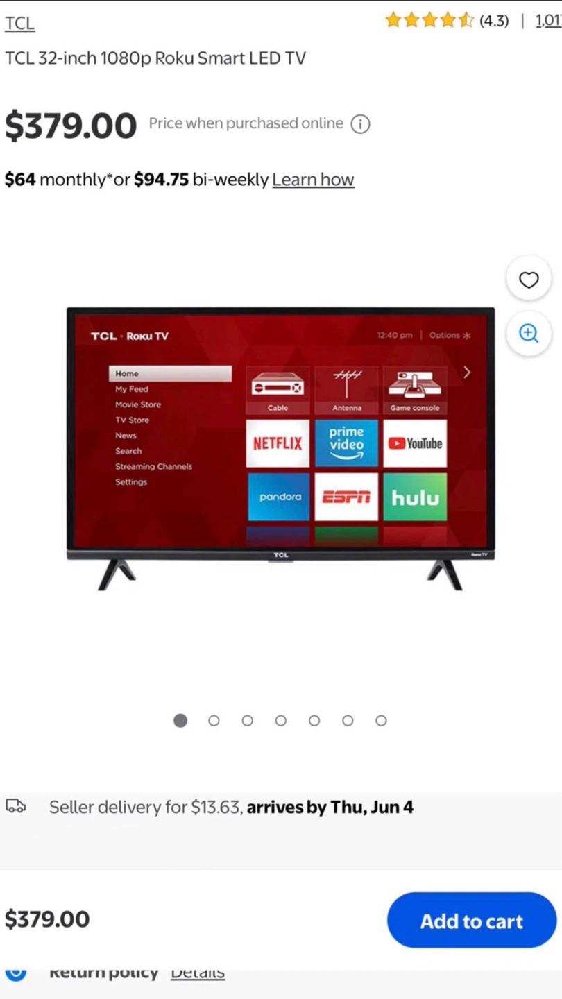 TCL 32-inch 1080p Roku Smart LED TV - photo 2