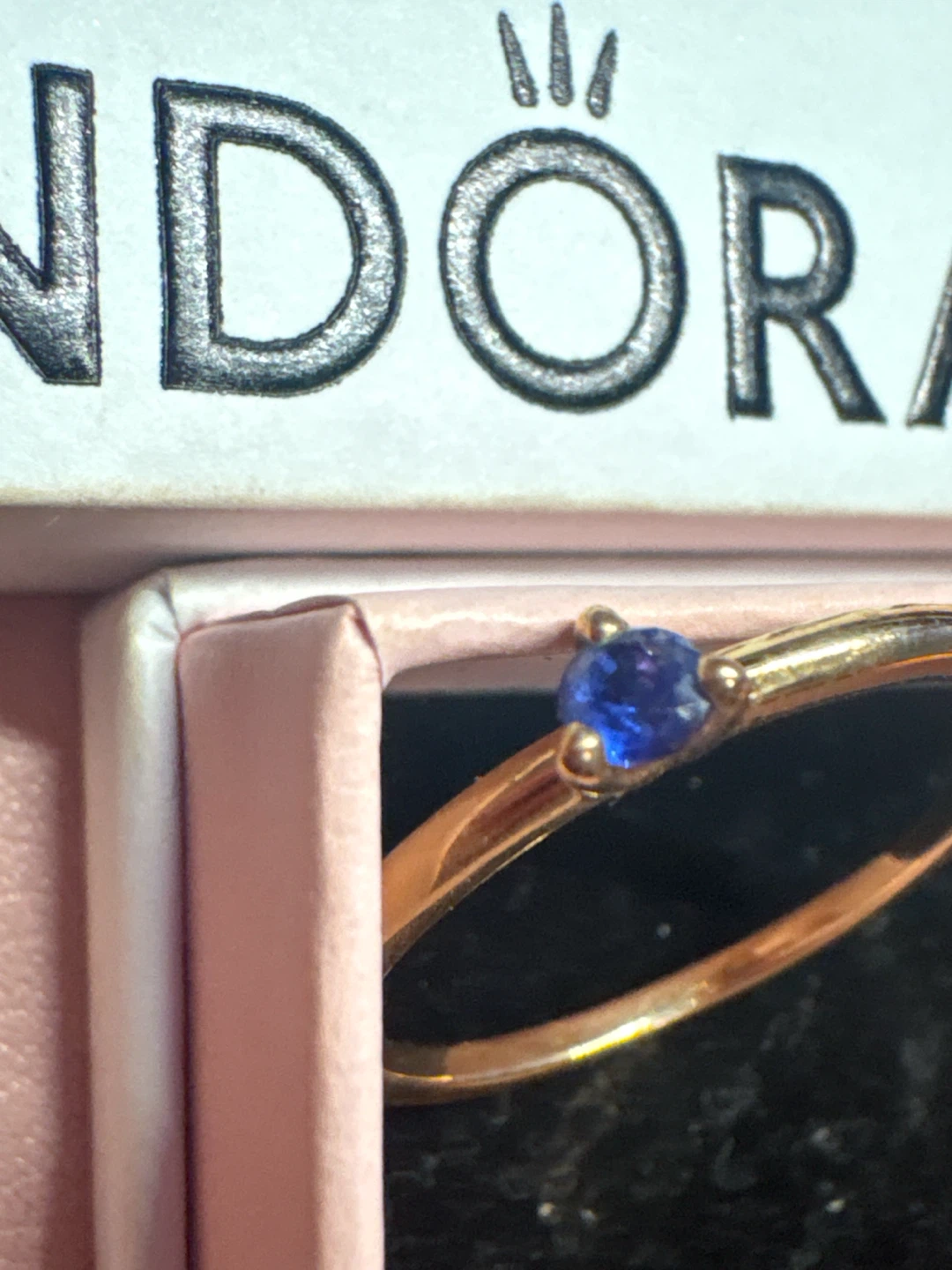 Pandora rose gold ring with blue stone - photo 2