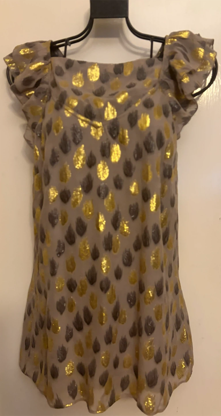 Leifsdottir Metallic Leaf Print Sleeveless Top - photo 3