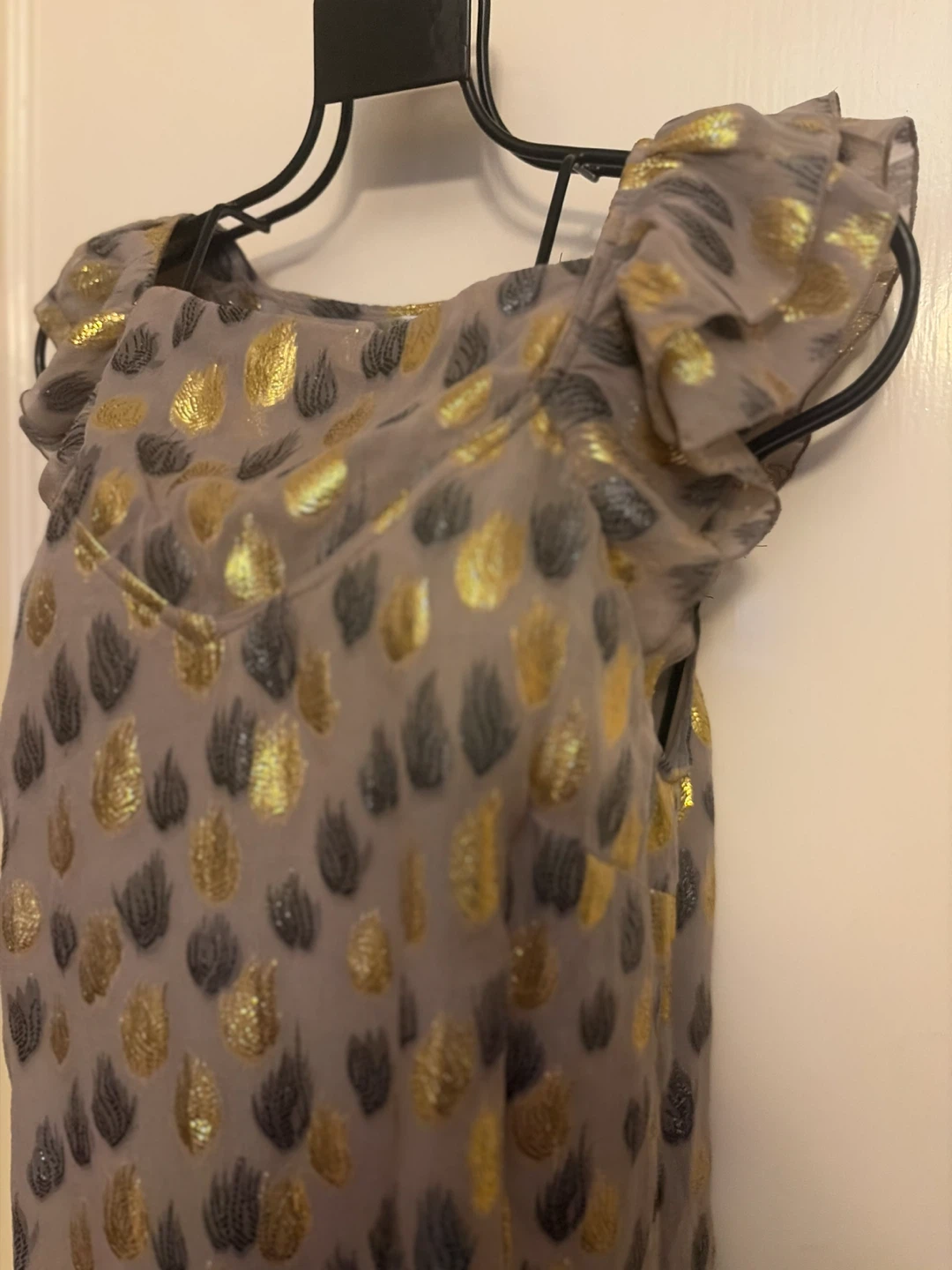 Leifsdottir Metallic Leaf Print Sleeveless Top - photo 5