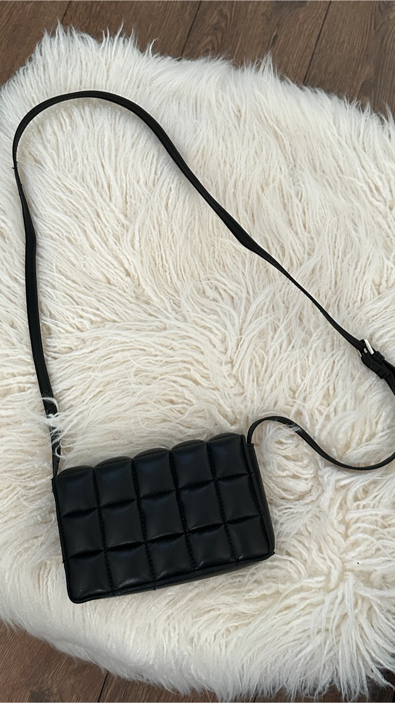 Black Quilted Crossbody Bag