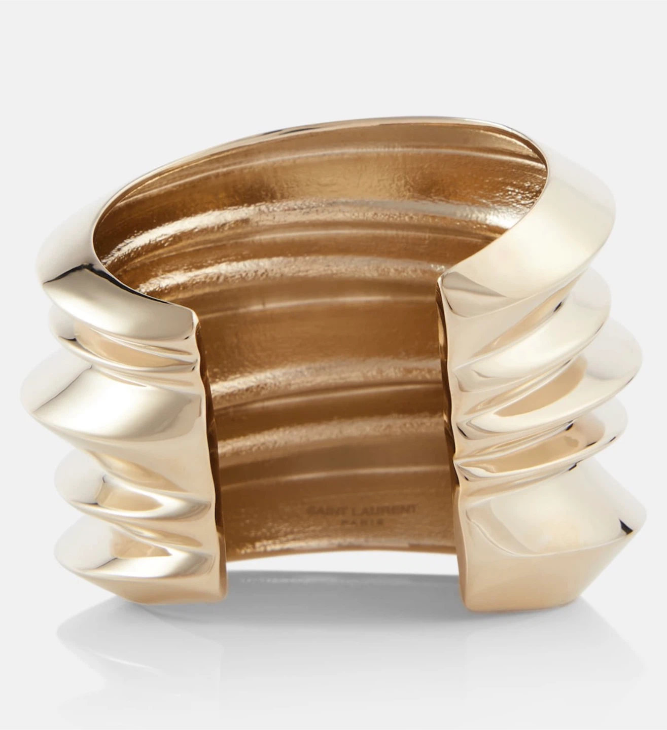 Saint Laurent Gold Tone Cuff Bracelet - photo 2