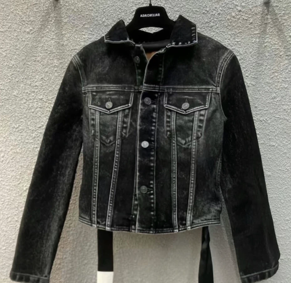 Balenciaga Lace-Up Denim Jacket