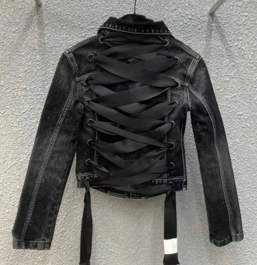 Balenciaga Lace-Up Denim Jacket - photo 2