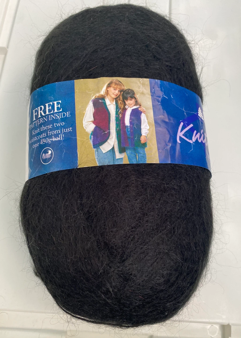Huge 450g Patons Knit 'n Save Luxury Mohair Yarn Black