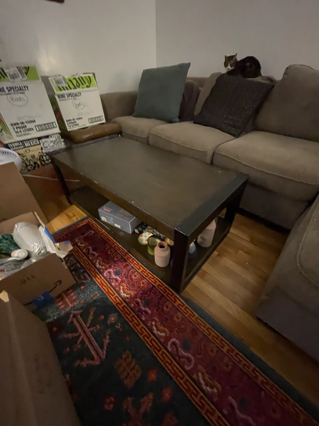 Dark Brown Wooden Coffee Table