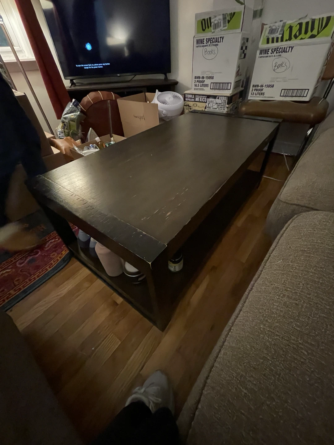 Dark Brown Wooden Coffee Table - photo 2