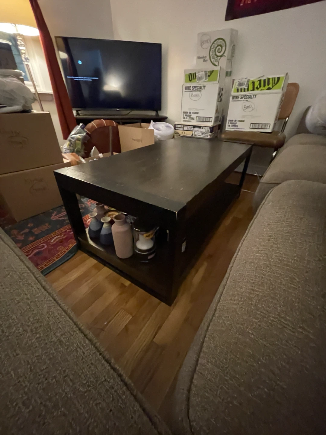 Dark Brown Wooden Coffee Table - photo 3