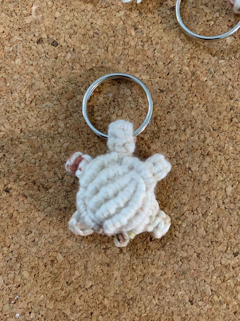 Handmade Macrame Turtle Keychain