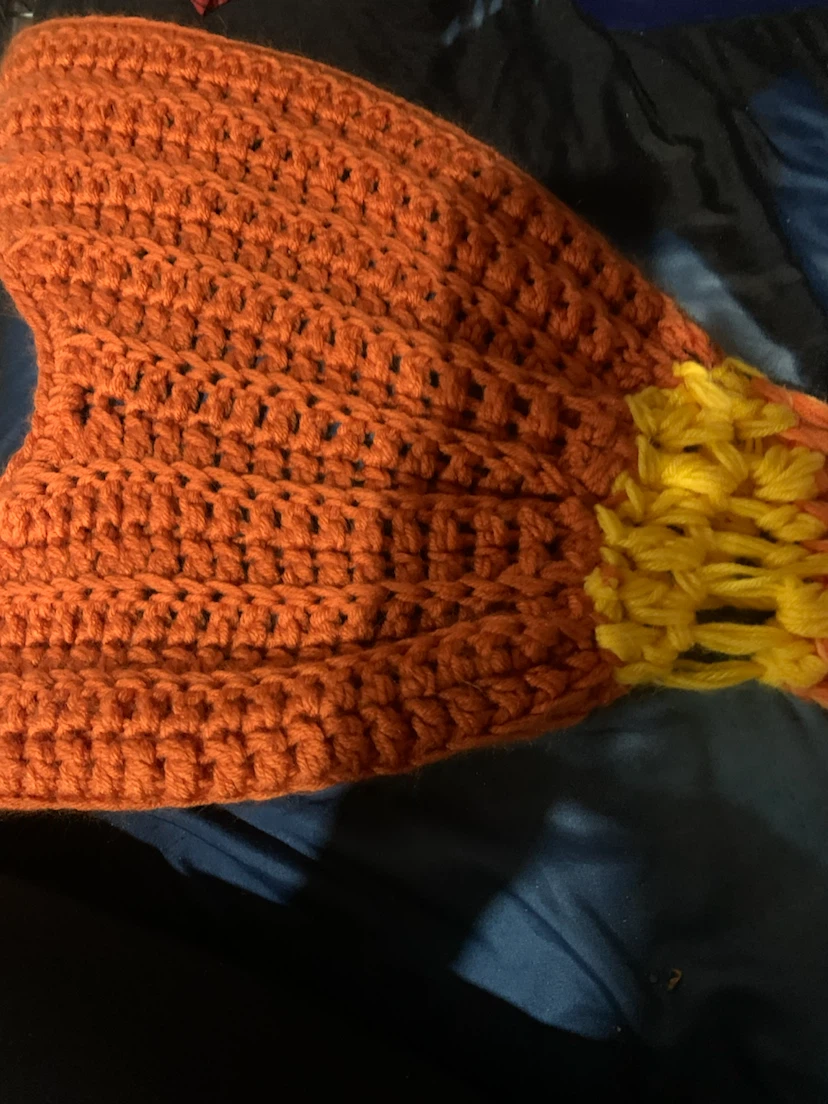 Handmade Crocheted Orange and Yellow Hat