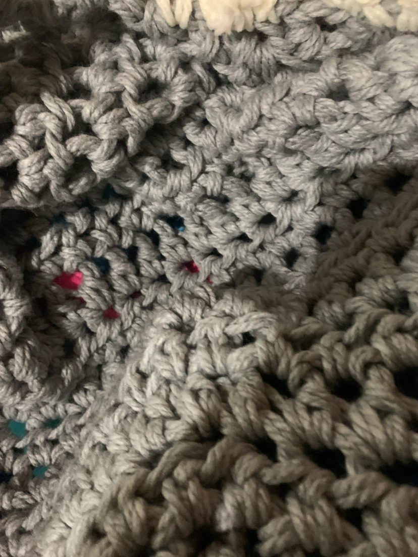 Handmade Grey Crocheted Blanket - photo 2