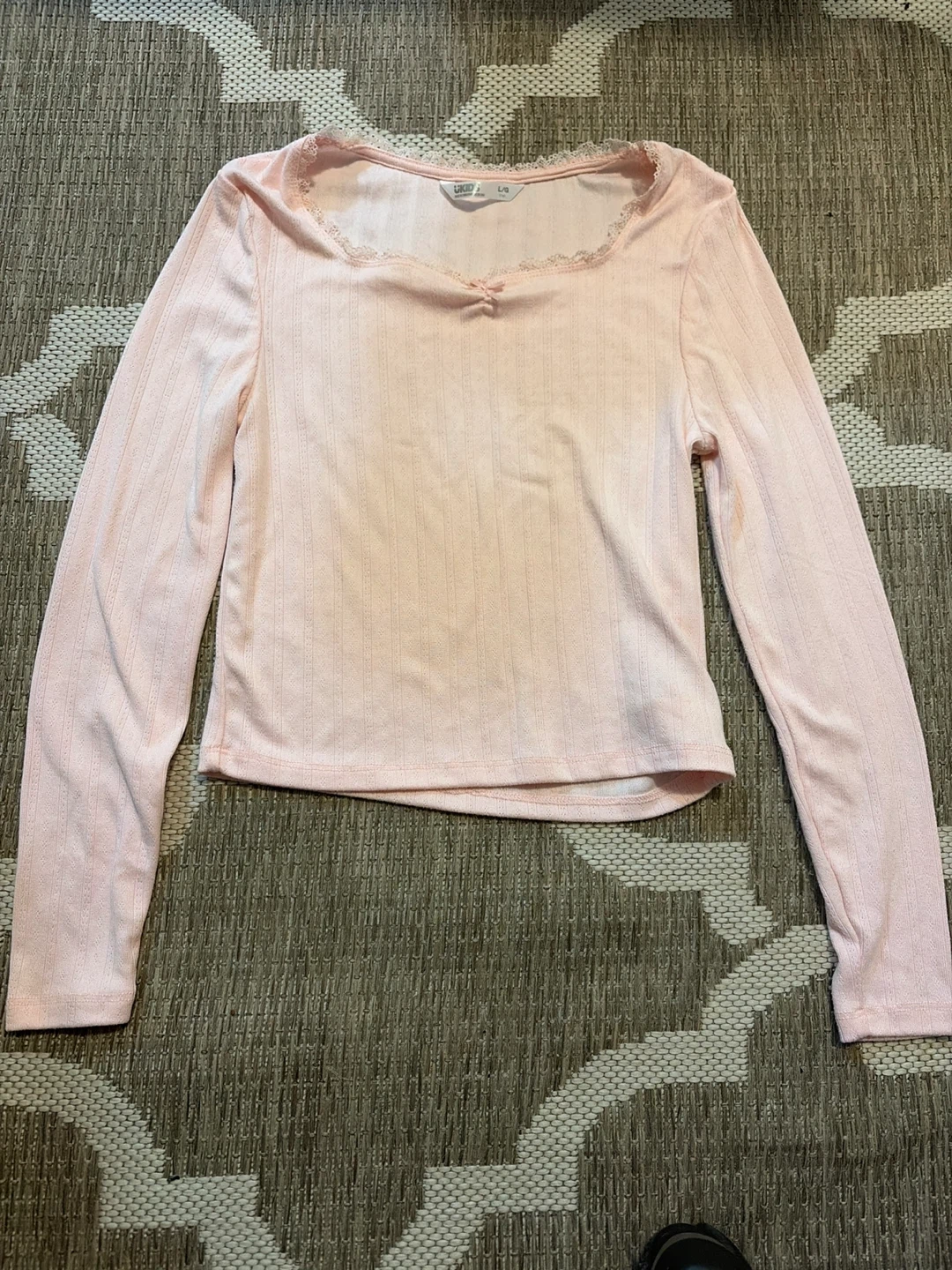 UKIDS Light Pink Long Sleeve Ribbed Top