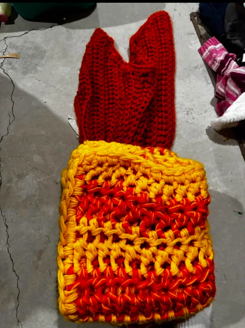 Handmade Crocheted Orange and Yellow Hat - photo 4