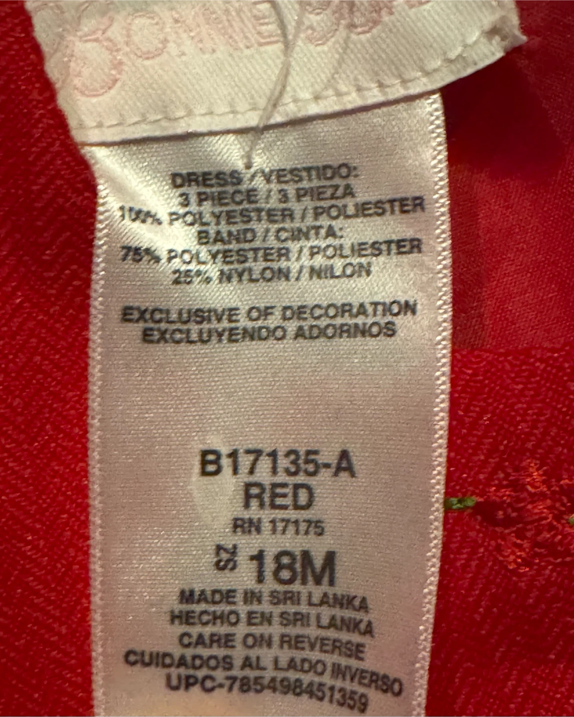 Bonnie Baby Red Dress 18M - photo 4