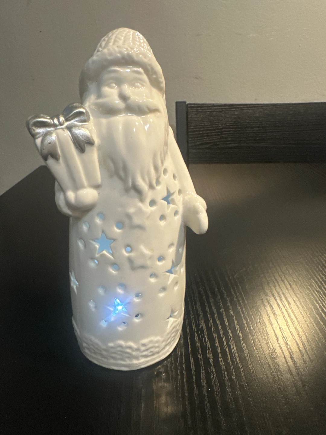 White Ceramic Light-Up Santa Figurine - photo 2