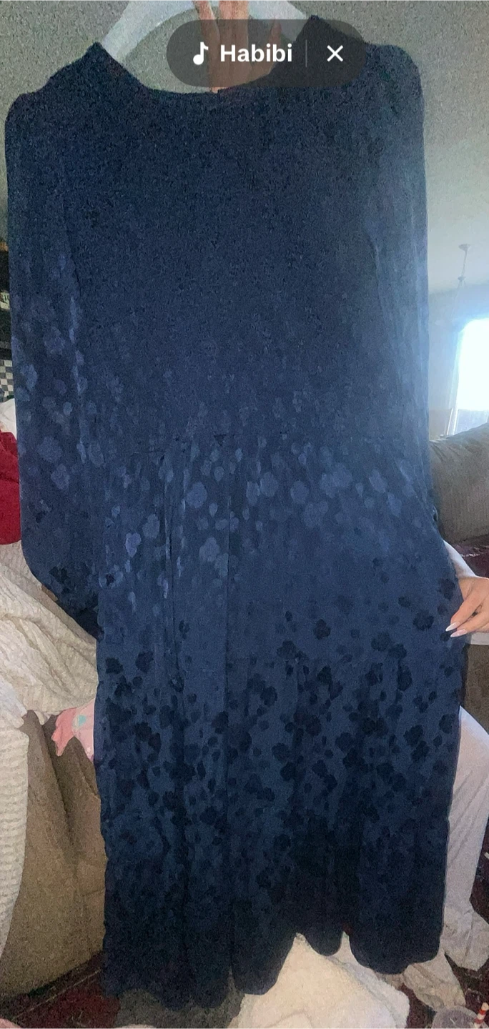 Pretty Garden Dark Blue Long Sleeve Dress – Size xL