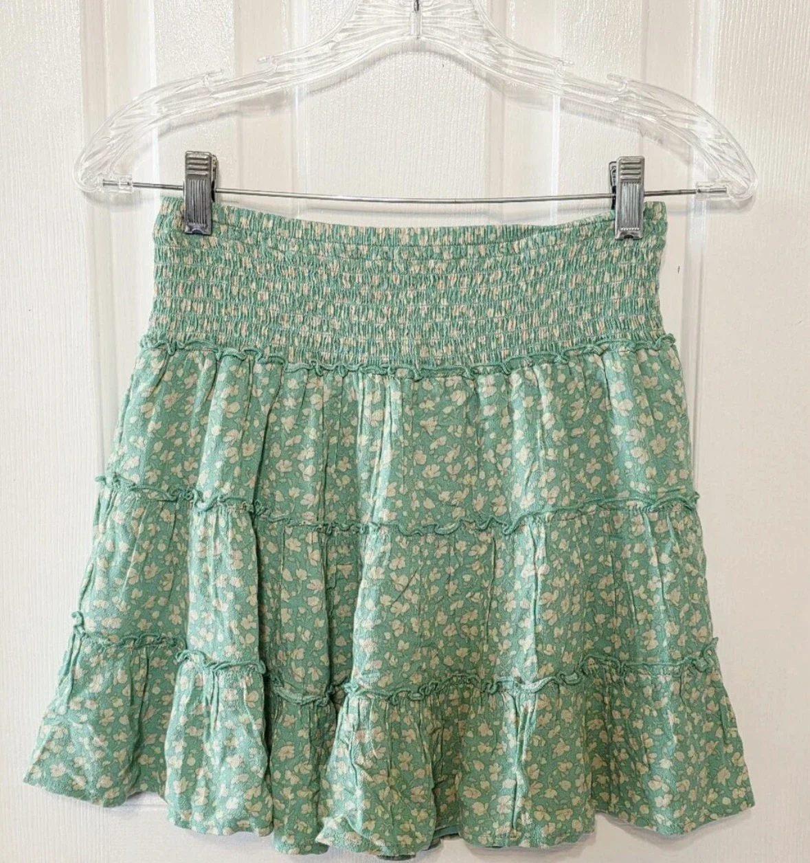 Green Floral Smocked Skirt - photo 3