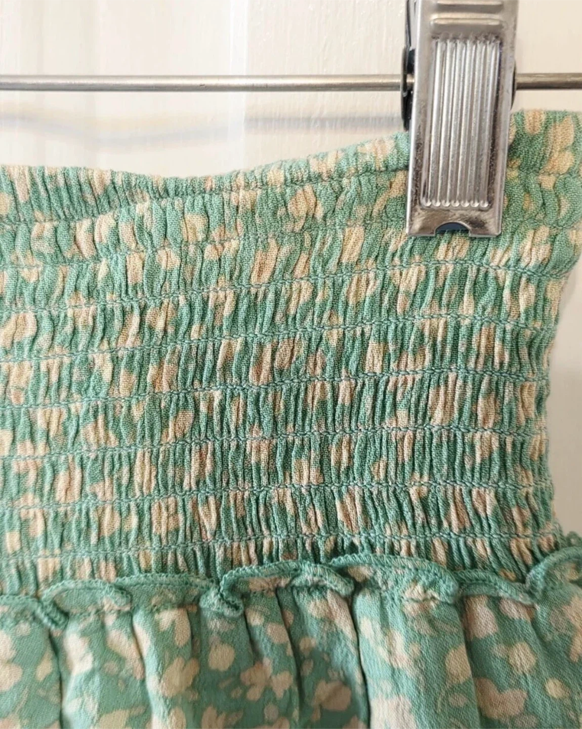 Green Floral Smocked Skirt - photo 5