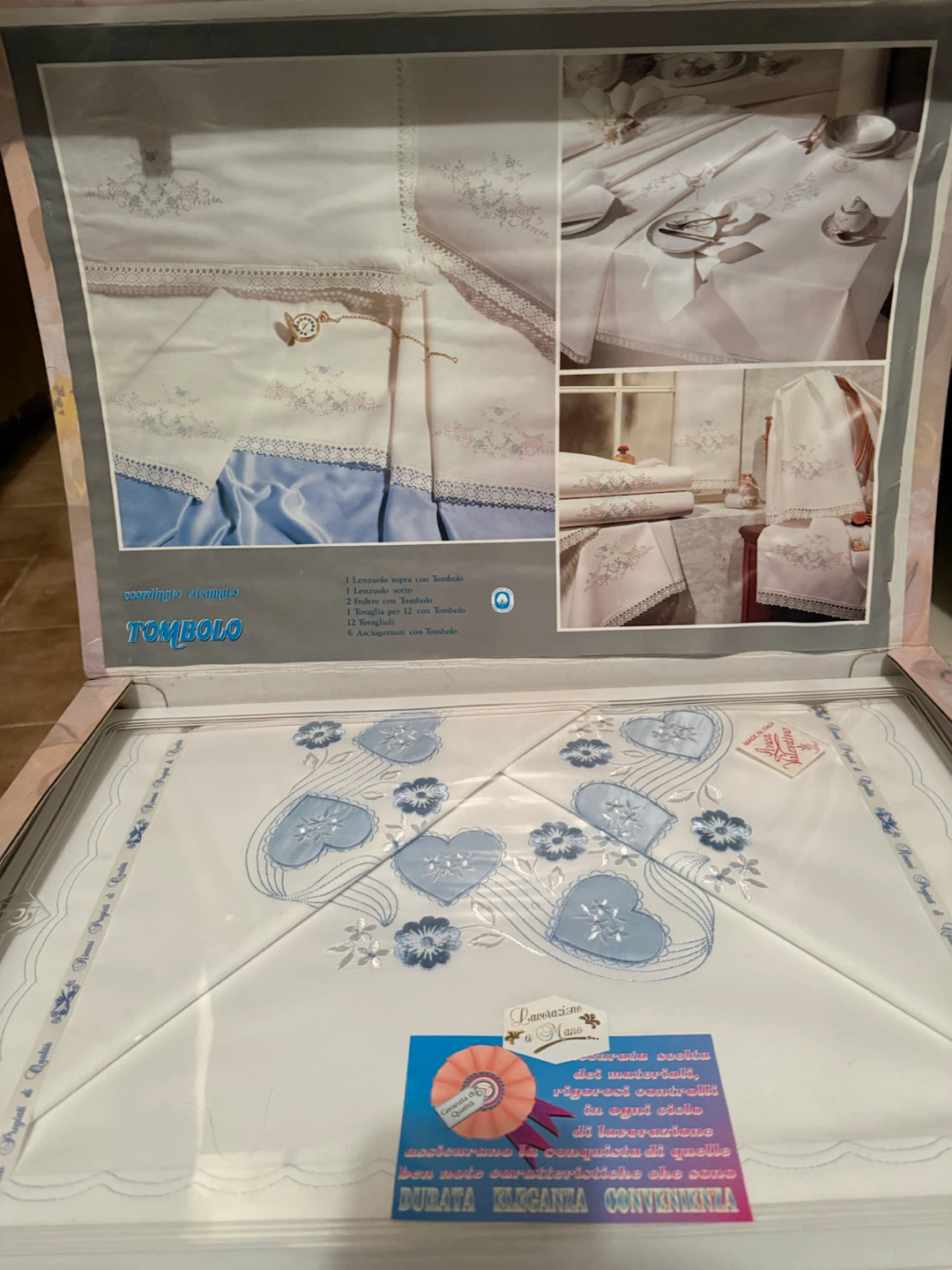 Linea Valentina Tombolo Embroidery Linens Set