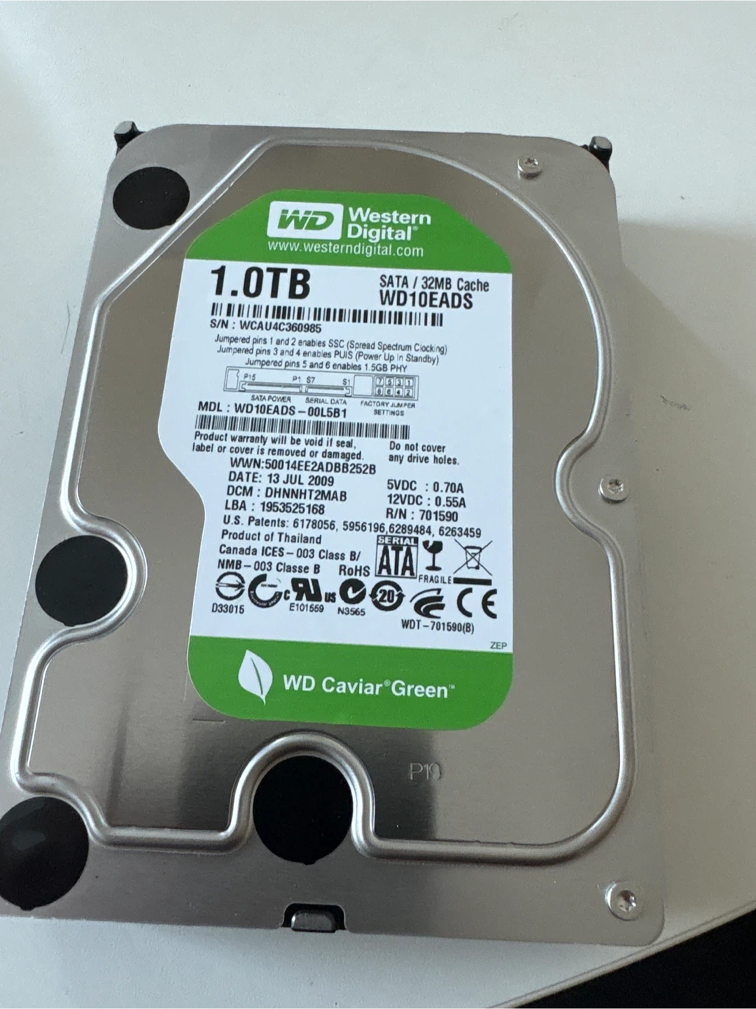 Western Digital 1.0TB Caviar Green Hard Drive