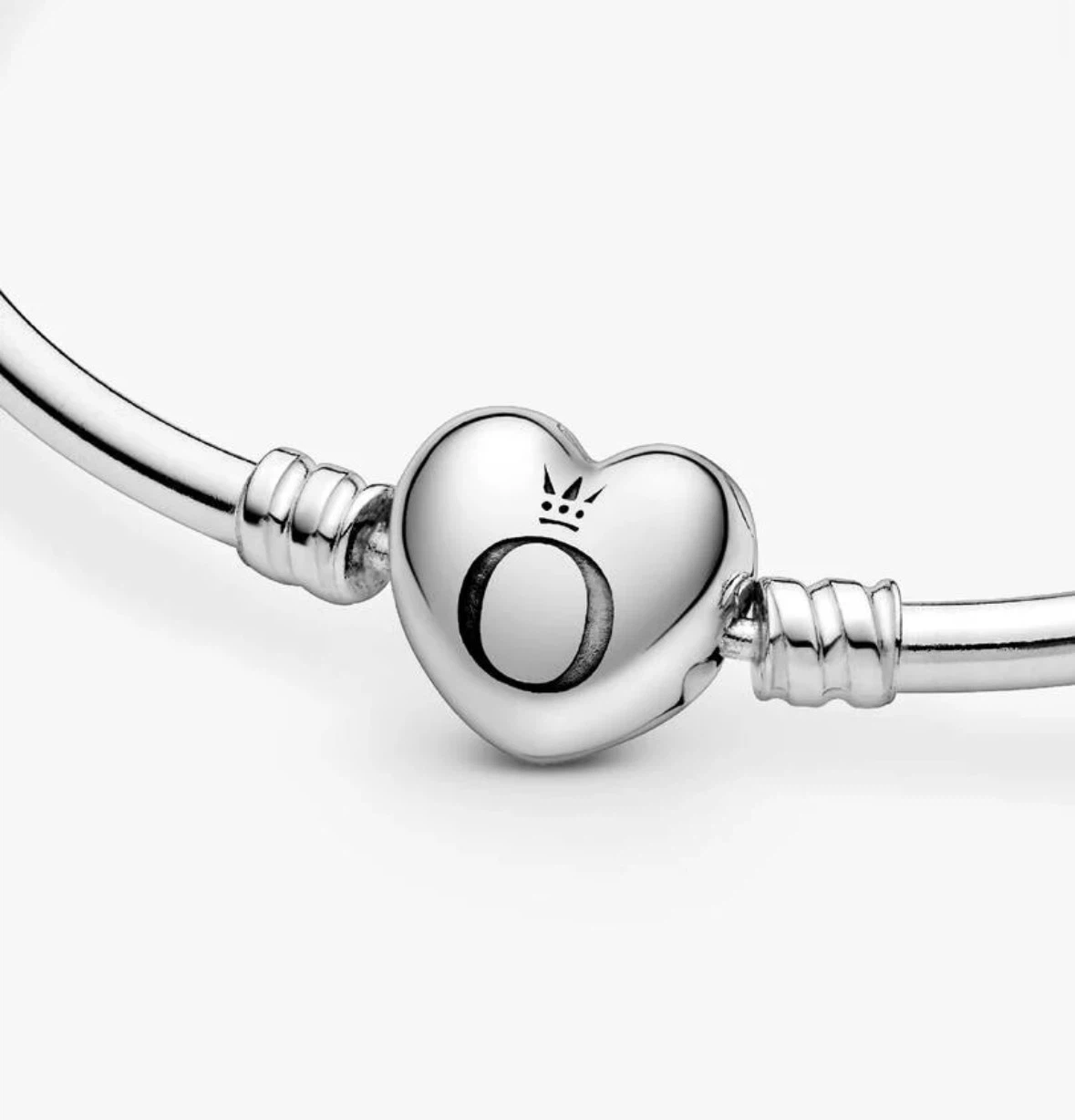 New Pandora Logo Heart Clasp Bangle 6.7INCH  — Sterling Silver ♡ - photo 4