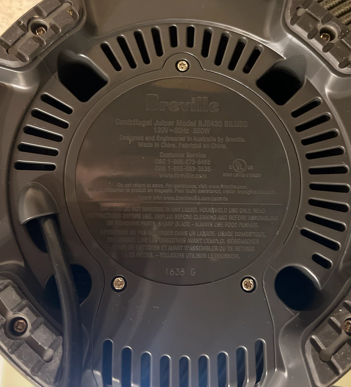 Breville Centrifugal Juicer BJE430 - photo 4