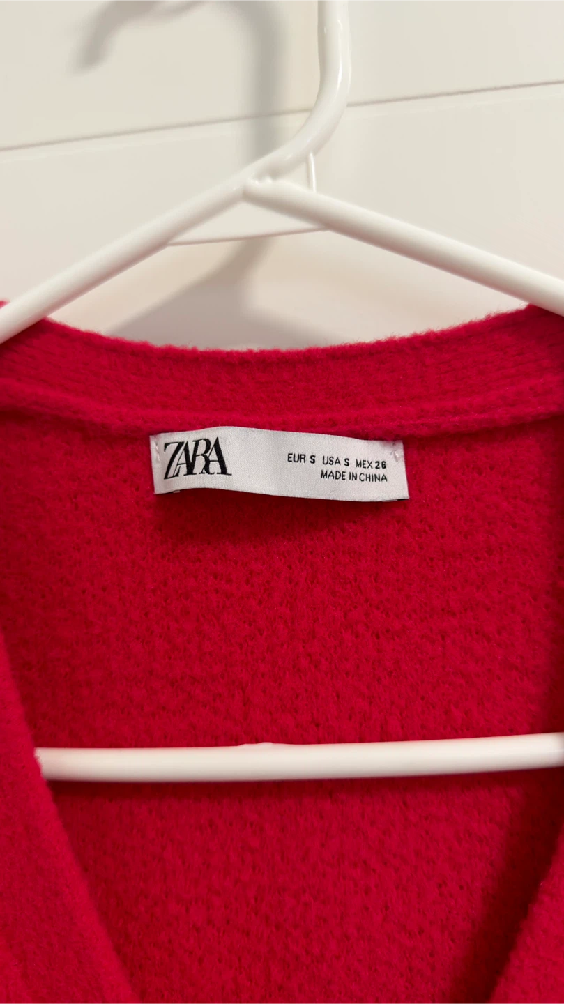 Zara Pinkish Red Button-Up Cardigan - photo 3