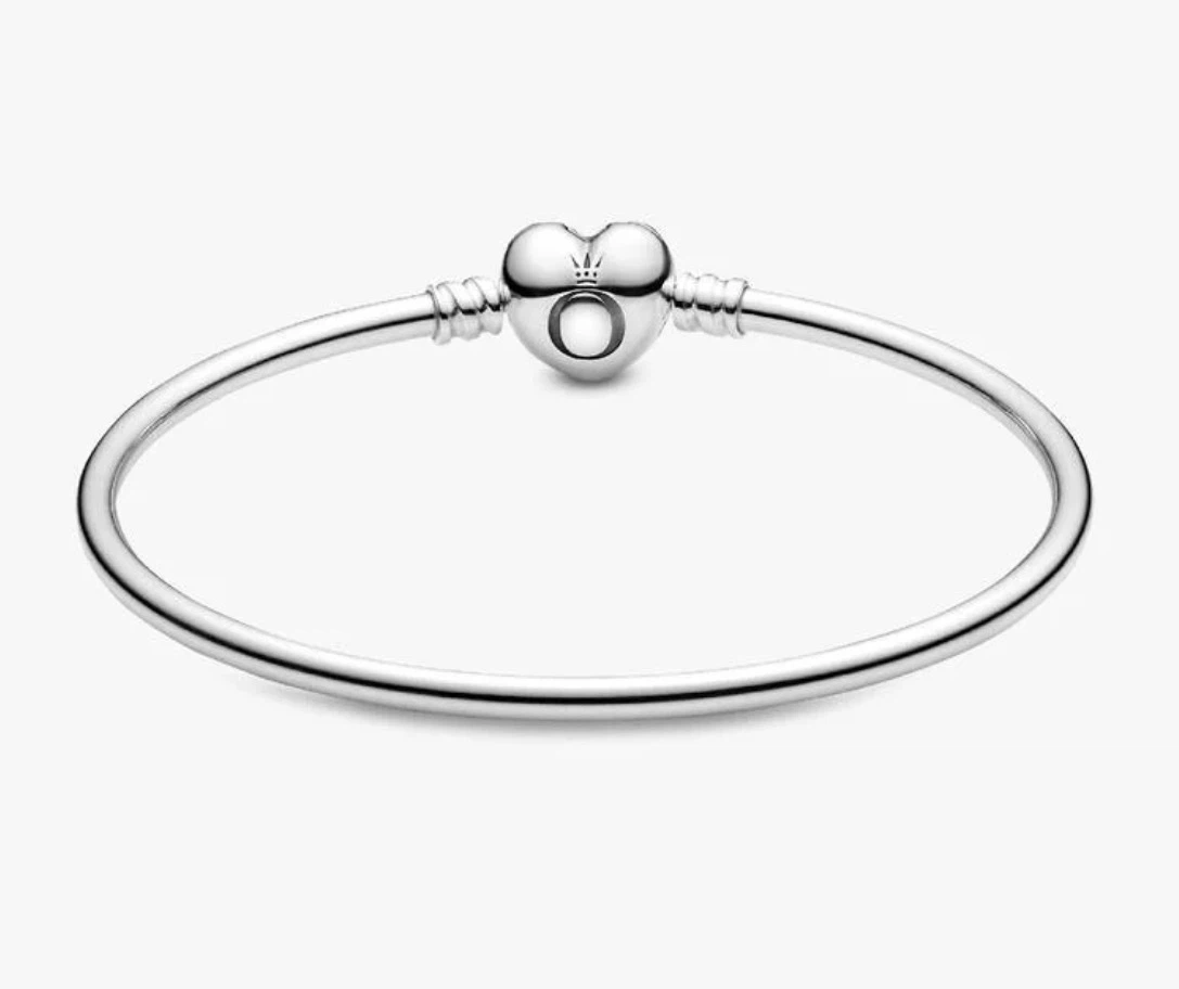 NEW Pandora Logo Heart Clasp Bangle 6.7inch — Sterling Silver ♡ - photo 3