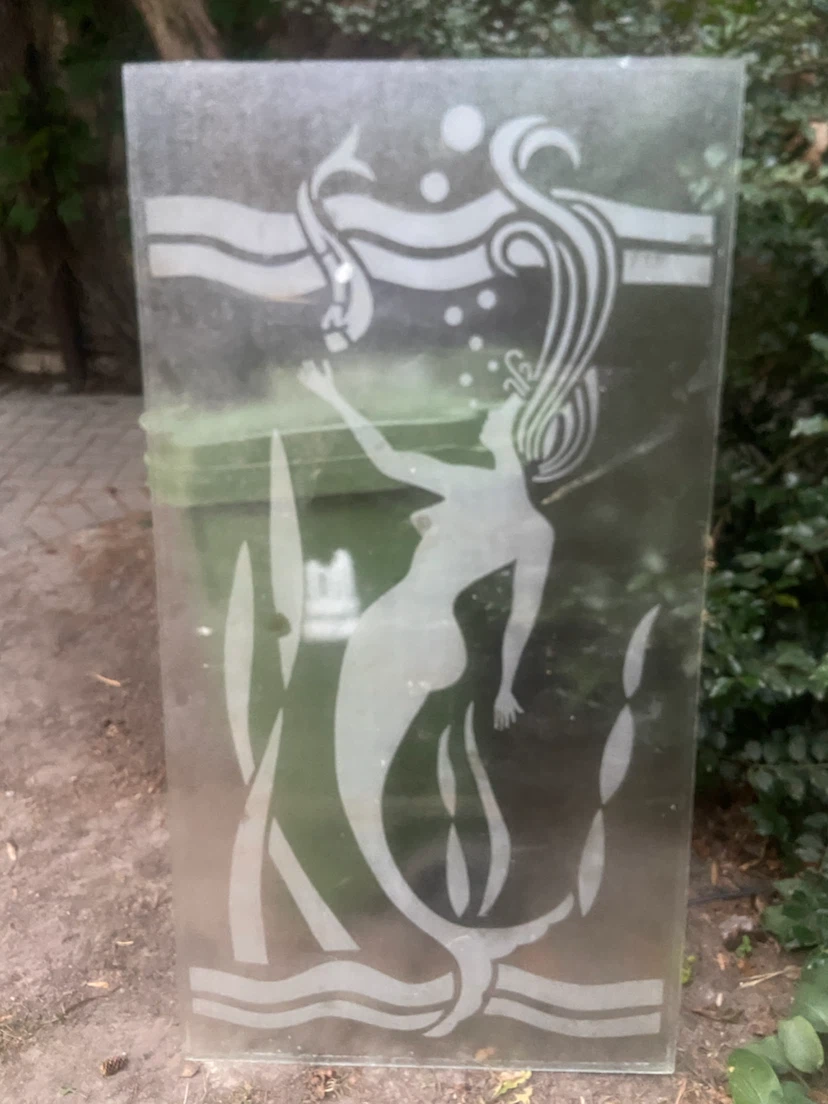 Etched Glass Mermaid Panel