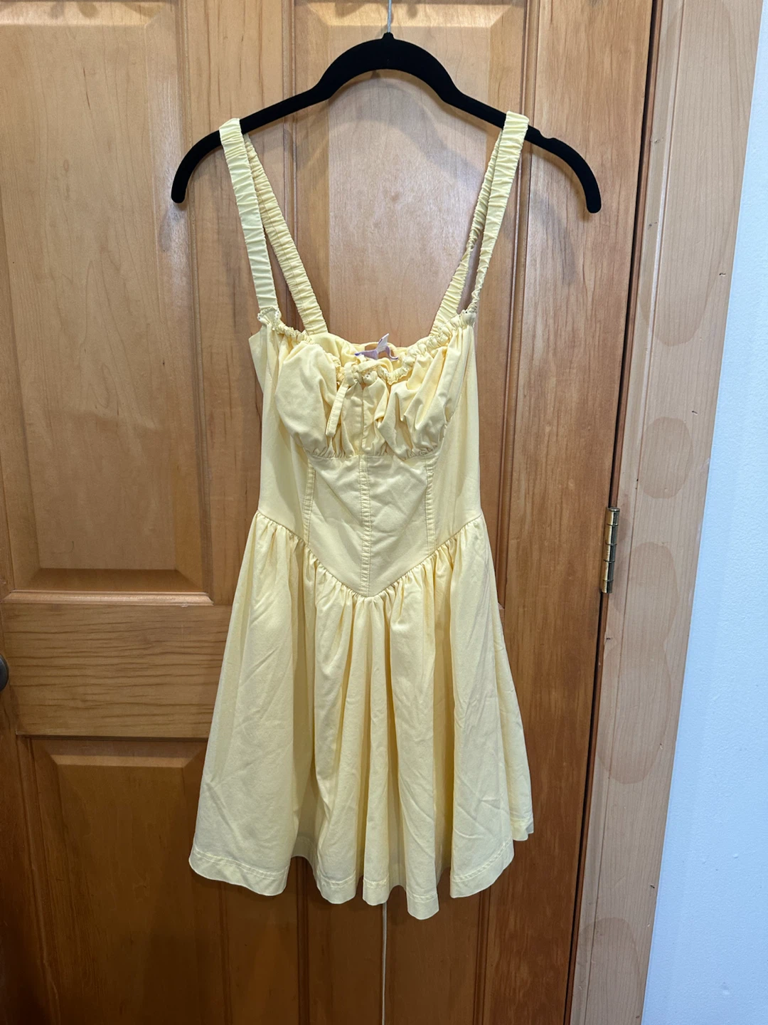 Light Yellow Corset-Style Dress