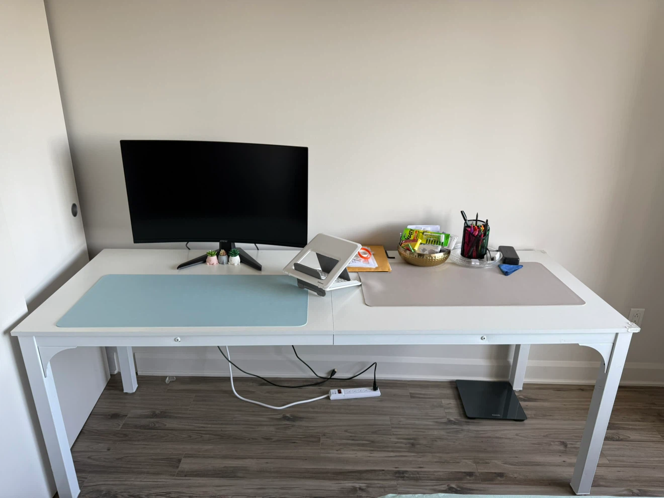 Grand bureau 78,7” (200cm) pour 2 personnes – Blanc