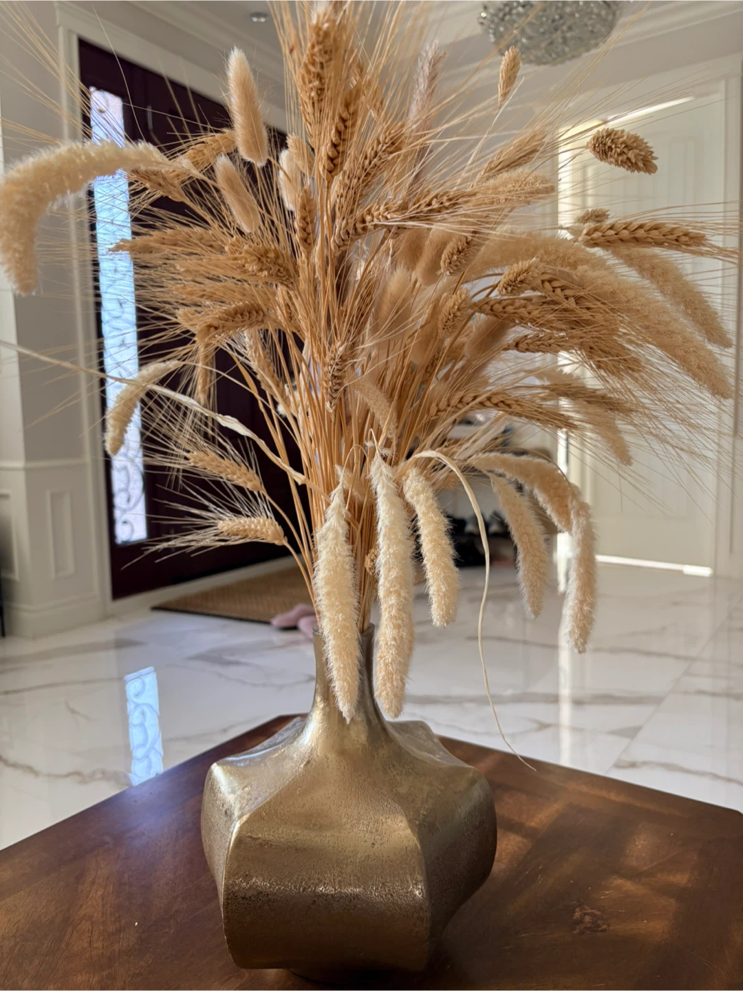 HomeSense Gold Decorative Vase with dried florals
