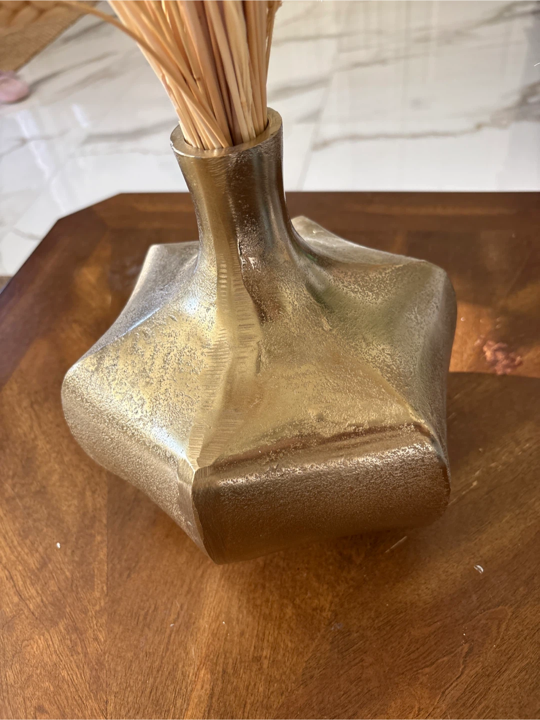 HomeSense Gold Decorative Vase with dried florals - photo 3