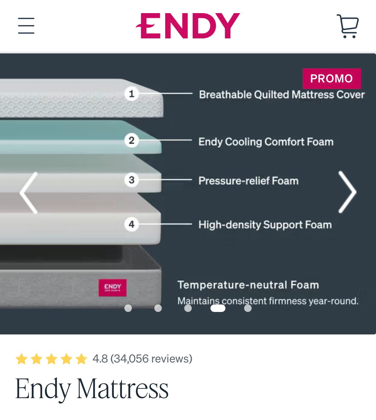 Awarding winning Endy Mattress - photo 2