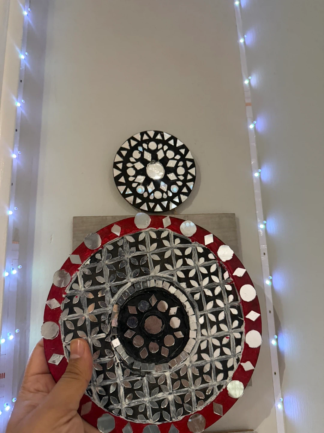 Set of Two Decorative Round Wall Mirrors