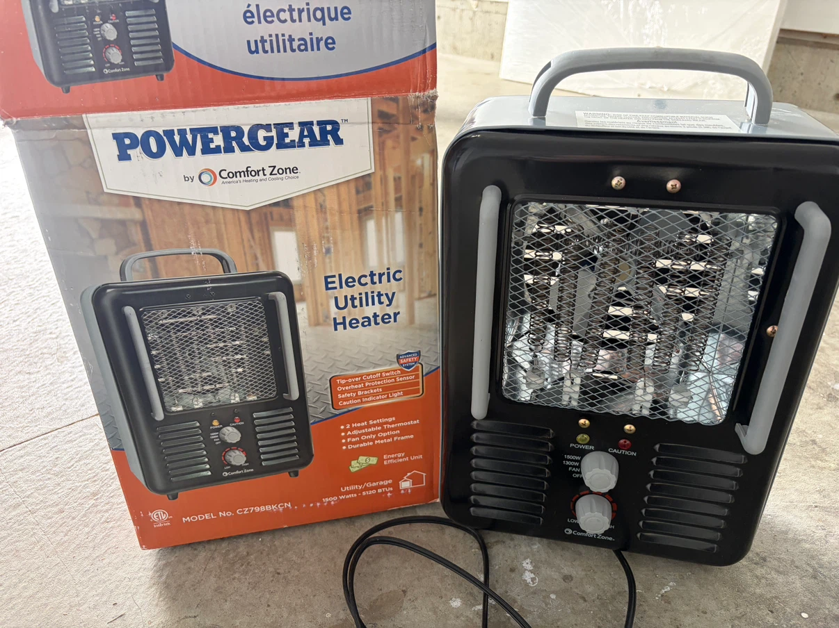 Comfort Zone Powergear Electric Utility Heater