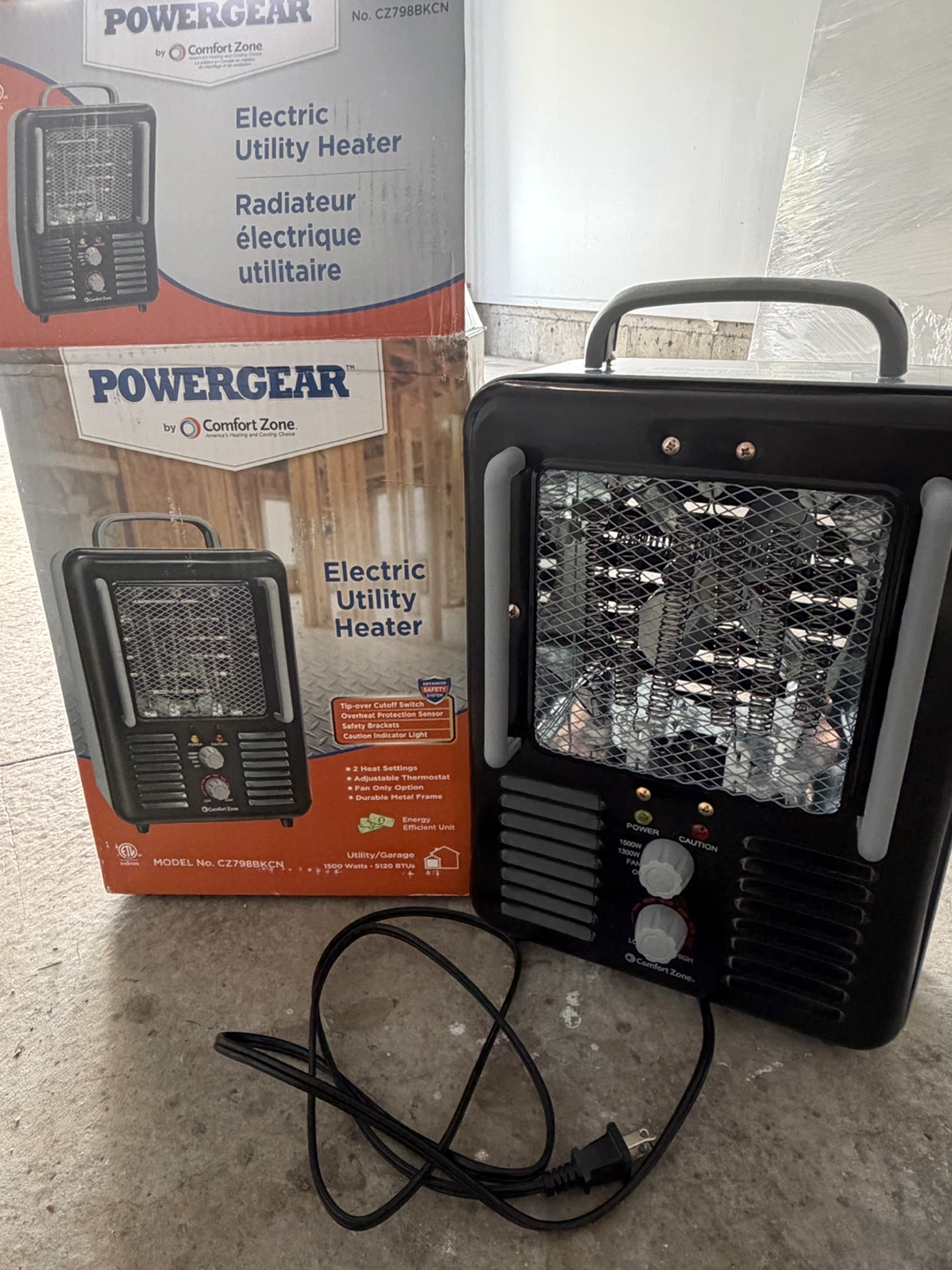 Comfort Zone Powergear Electric Utility Heater - photo 2