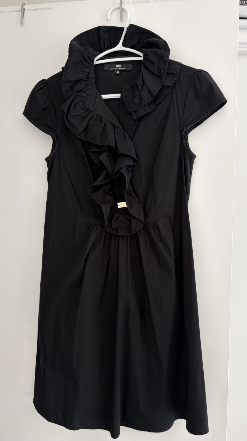 Elisabetta Franchi black ruffle dress size 42 - photo 2