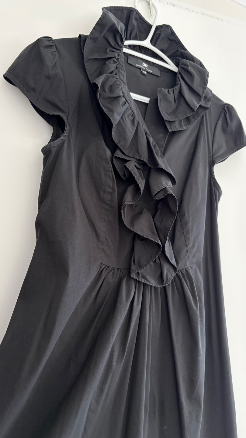 Elisabetta Franchi black ruffle dress size 42 - photo 3
