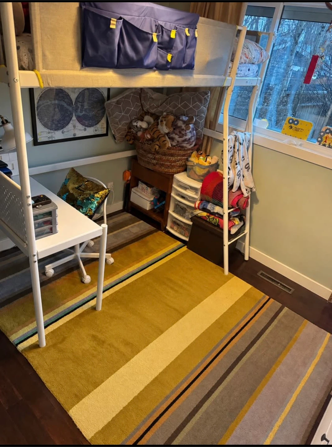 IKEA Vitval Twin Loft Bed with Desk