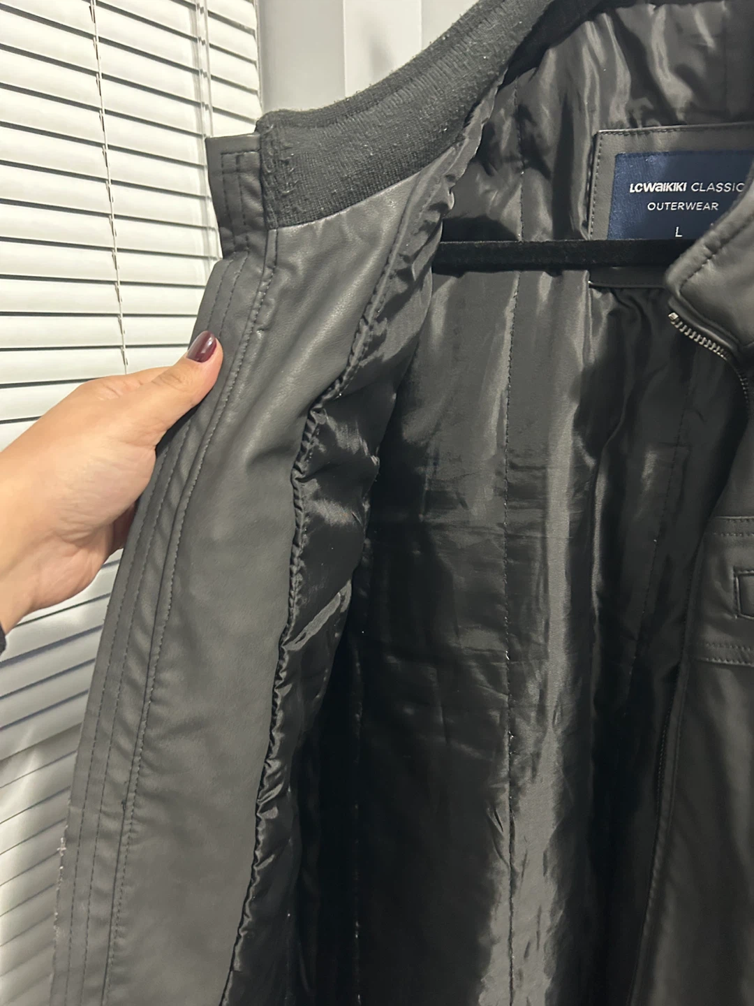 LC Waikiki Classic leather Black Jacket - photo 2